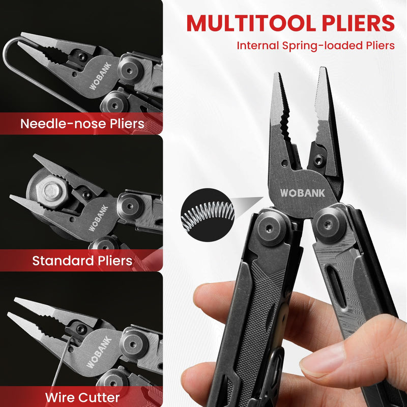 Multitool, 33-in-1 Stainless Steel Multi Tool Pliers with Screwdriver Sleeve, Damascus Pocket Knife, Nylon Sheath for Outdoor, Survival, Camping, Hiking, Simple Repair