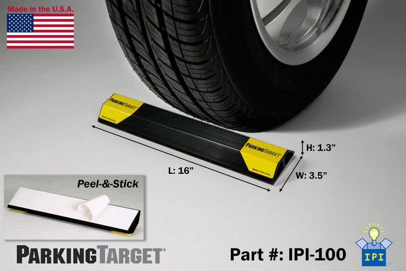 ParkingTarget 16” 1 pcs U.S.A. Garage Heavy Duty Parking Aid Car Stop Indicator Protects Car & Walls Stopper Easy Install Peel and Stick Gadget ipi-100 1 Pack, Part - 16"L x 1.25”H