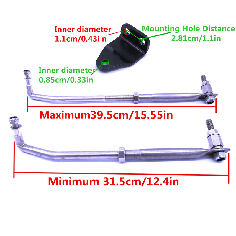 SouthMarine Boat Engine Stainless Steel Steering Tie Rod Drag Link Kit 315-395mm / 12.4-15.55in Adjustable, Include Steering Hook