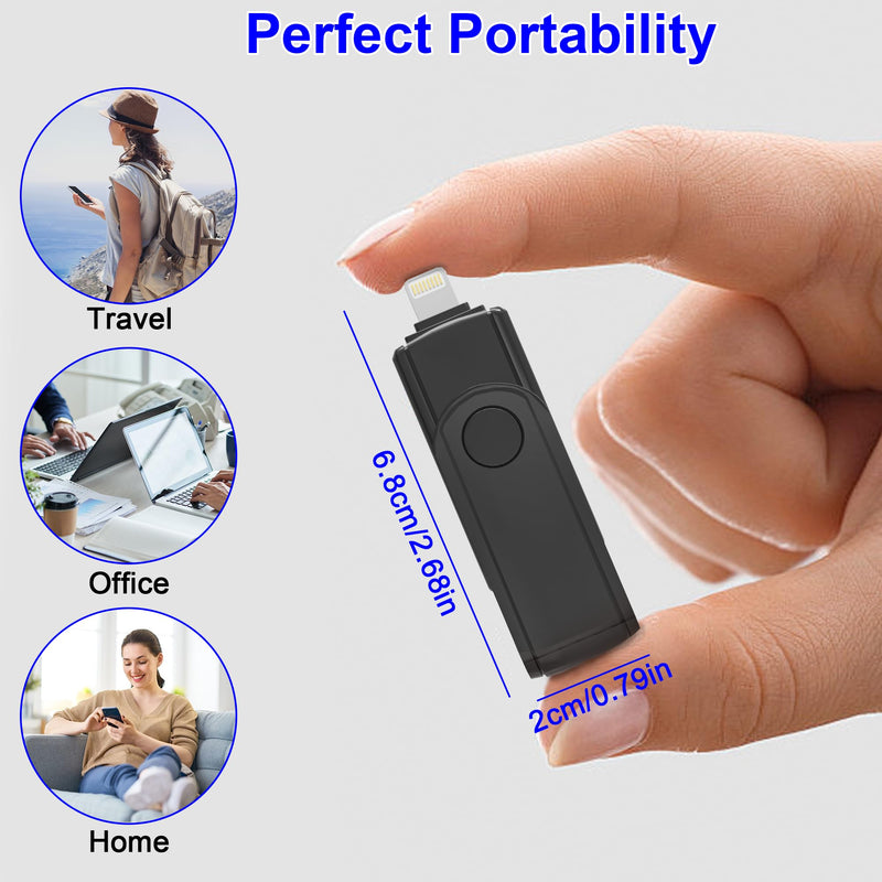 USB C Lightning SD Card Reader for iPhone 15 iPad Mac - 2 in 1 Micro SD/SD Card Adapter(Read two cards simultaneously), Portable Digital Camera Adapter Memory Card Reader, Plug and Play