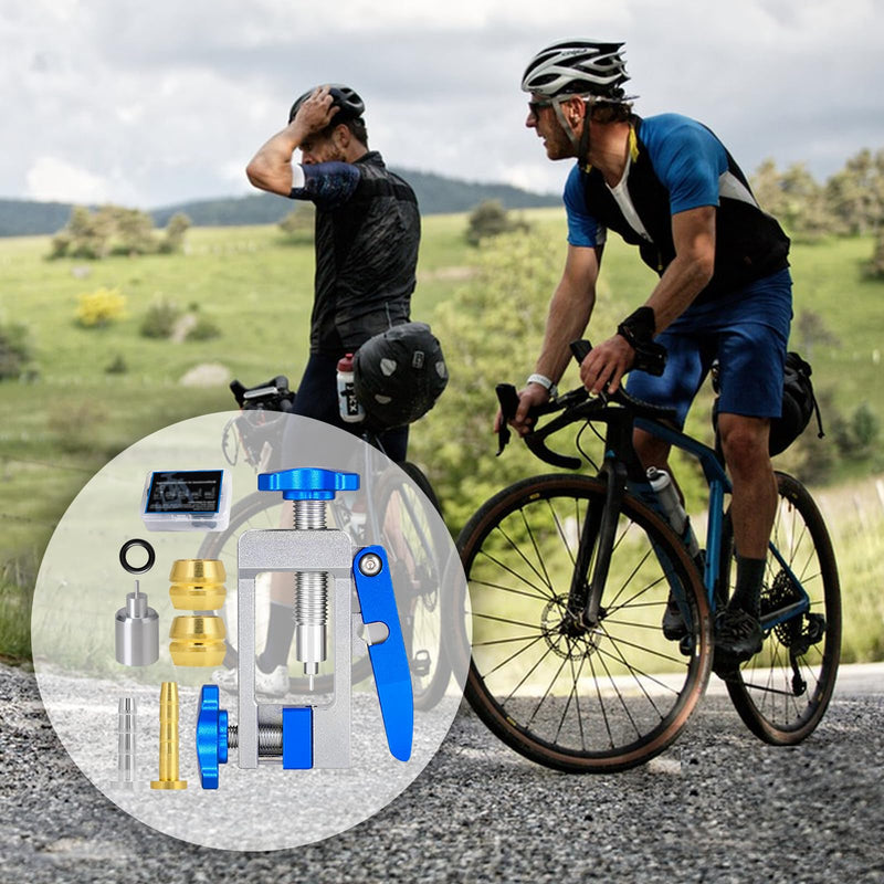 Bike Hydraulic Brake Tool Kit, Hydraulic Brake Hose Cutter 2 in 1 Bicycle Hydraulic Line Cutter Bike Brake Hydraulic Hose Fitting Insert Tool Barb Olive Tool Disc Brake Tool Kit for Bicycle