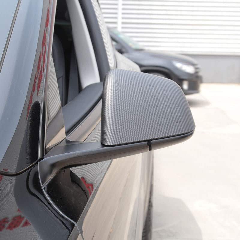  [AUSTRALIA] - ABS Matte Carbon Fiber Style Rearview Mirror Guard Cover Door Side Moulding Trim Exterior Accessories Compatible with 2021 2022 2023 2024 Tesla Model Y Matte Carbon Fiber(Model Y)