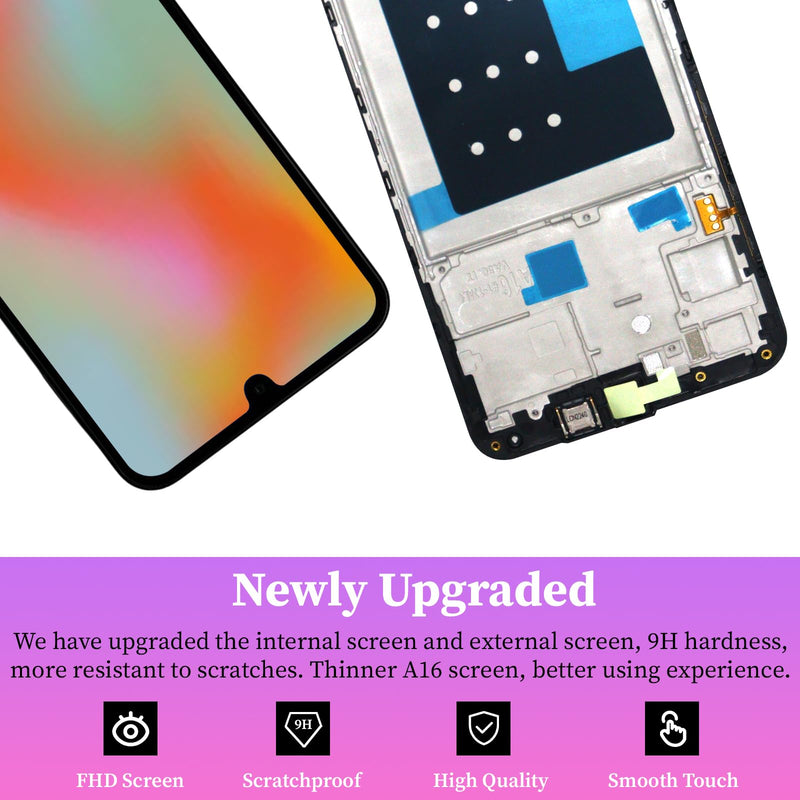 for Samsung Galaxy A16 5G Screen Replacement with Ear Speaker Side Button | Vibration Motor A166U Front LCD Incell Display Touch Digitizer Frame Assembly Repair Kits A166E A166B A166W
