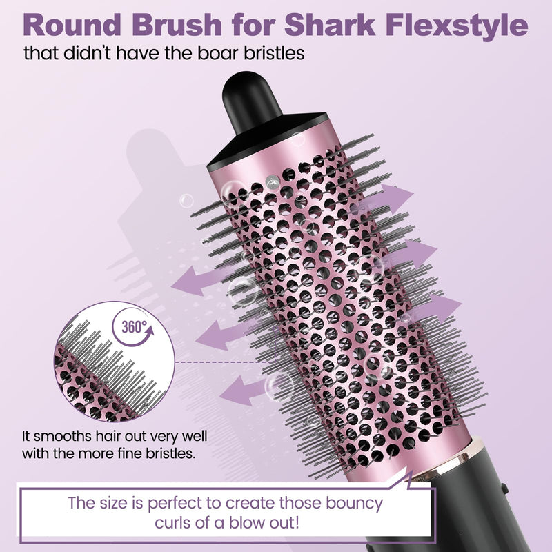 Round Brush Attachment for Shark FlexStyle Accessories | Normal Round Volumizing Brush Hair Styling Tool for Straight, Wavy, Curly, and Coily Hair