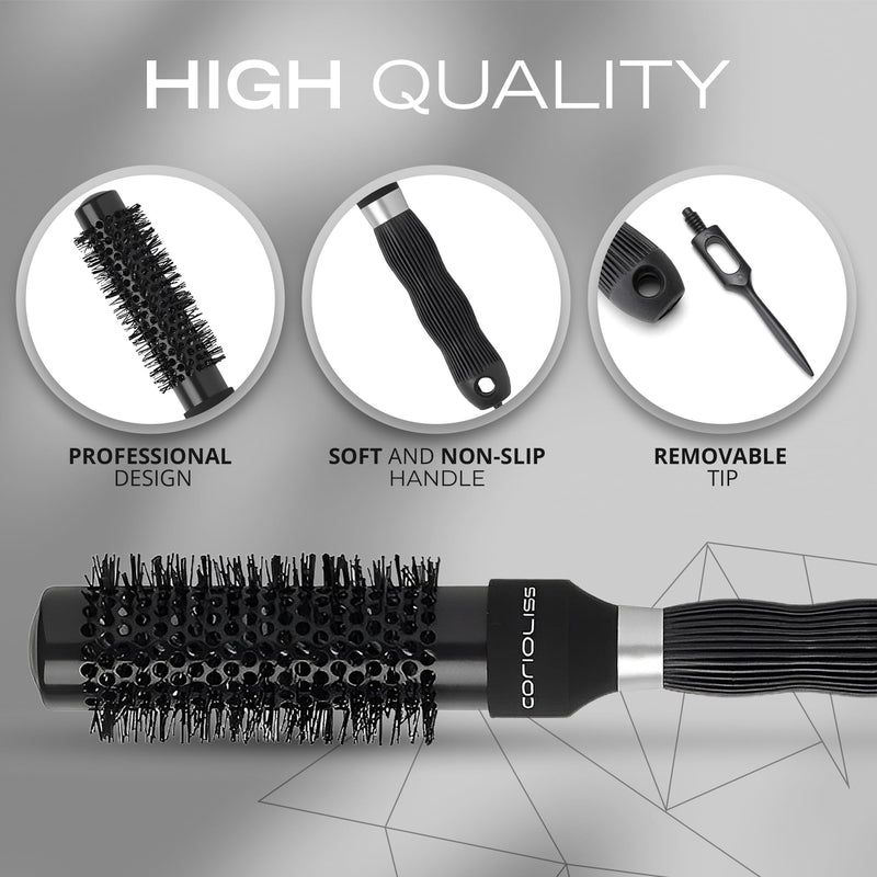 Corioliss | Hair Roller Brush for Women | Professional Hair Brush Ceramic | Ideal for Short Hair and Precise Work Styling 33 mm