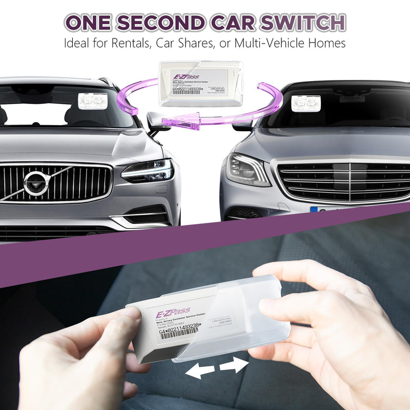 EZ Pass Holder for Windshield, Toll Pass Transponder Holder with Suction Cups for EZ Pass Mini/iPass 1 Pack