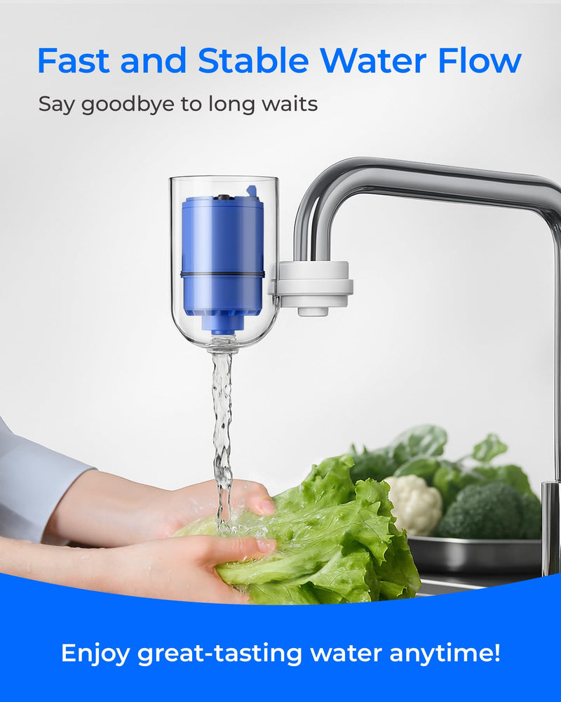 Waterdrop Faucet Water Filter, Compatible with All PUR® Water Filter Replacement for PUR® PLUS RF9999® Faucet Water Filter, NSF 42 Certified, 18-Month, 1800-Gallon, 6 Pack Standard-Blue