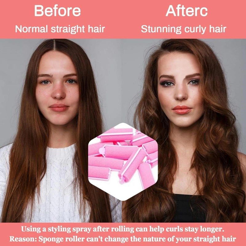 28 Pcs Soft Sponge Hair Rollers, Foam Hair Curlers, Rollers for Hairs Curling, Roller Foam Styling Hairs for Women & Girls, Curler Home DIY Curling Tool for Effortless Waves & Curls, No Heat Damage