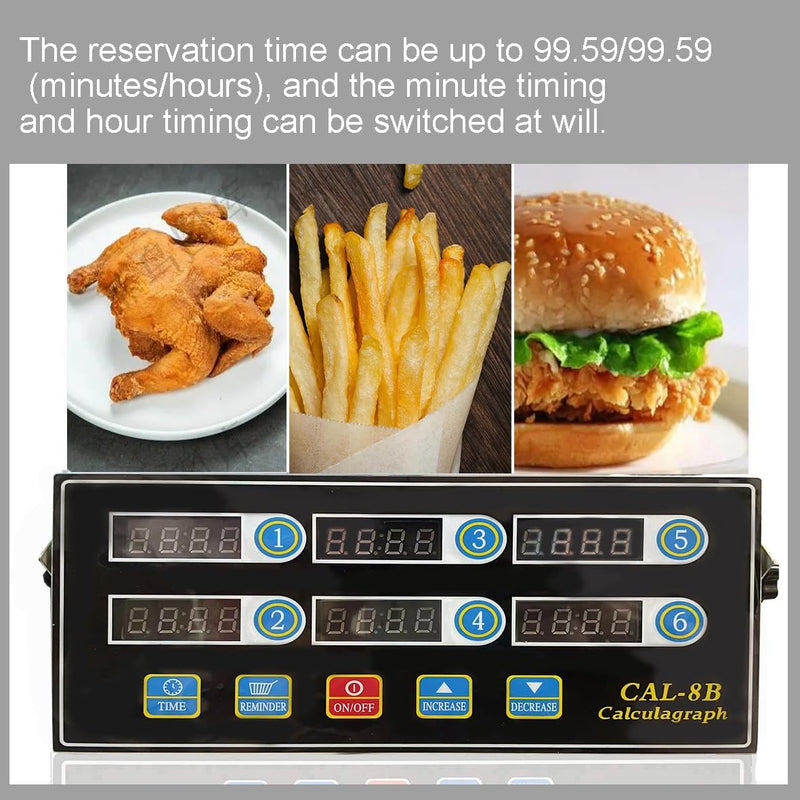 Kitchen Timer Commercial Restaurant Timer 6 Channel LED Digital Timers Loud Ring Alarm Cooking Reminder