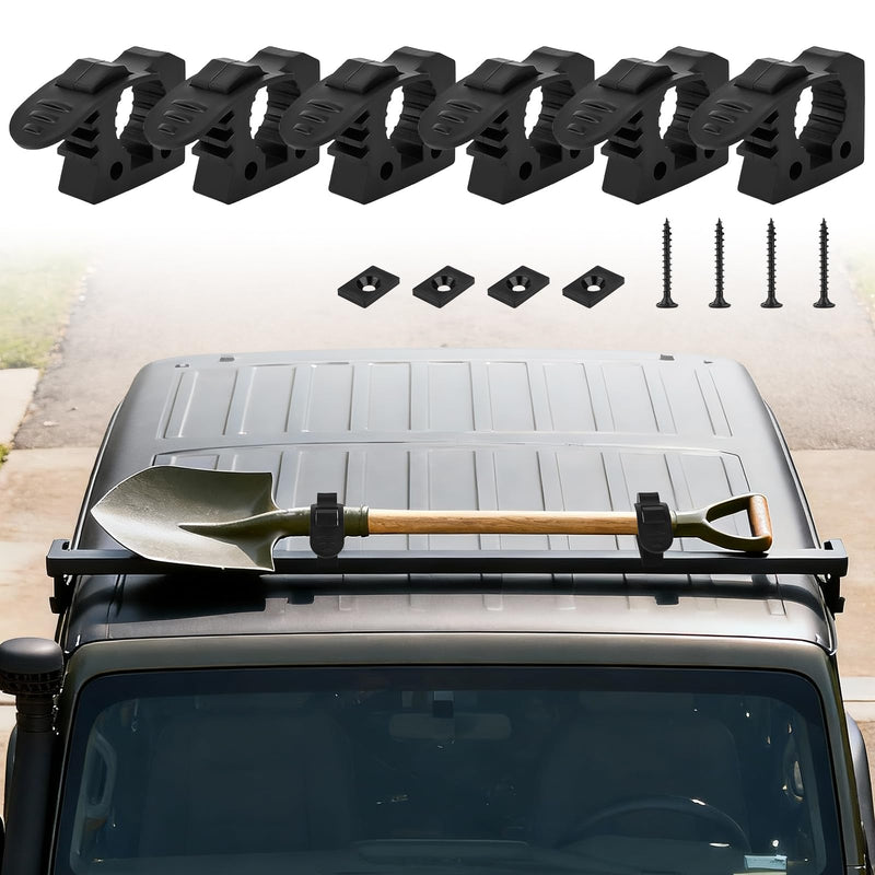 Kryonix Rubber Clamp (6 Pack) Adjustable Non-Slip Quick Release Mount, Fits 1.18“-1.57”diameter Handles, Heavy-Duty Tool Holder for Garage, Truck, RV, Boat, or Workshop 1.18"-1.57"-6Pack