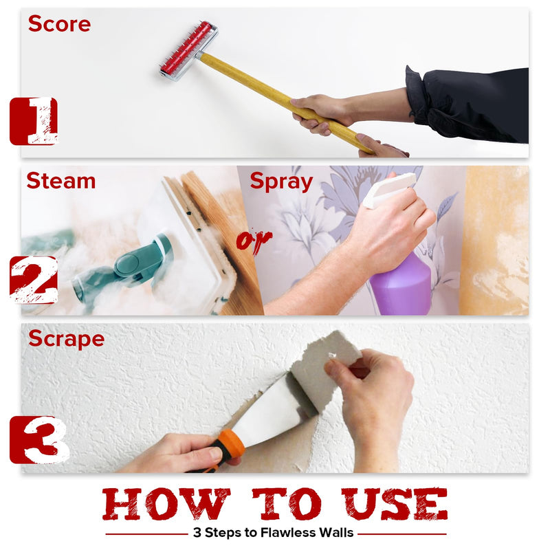 Wallpaper Removal Scoring Perforator Tools with Extra Cover, Wall Paper Remover Scorer Hand Tool, Perforax Wallpaper Scraper Cutter Stripper Tools for Wall Paper Steamer Peel and Stick