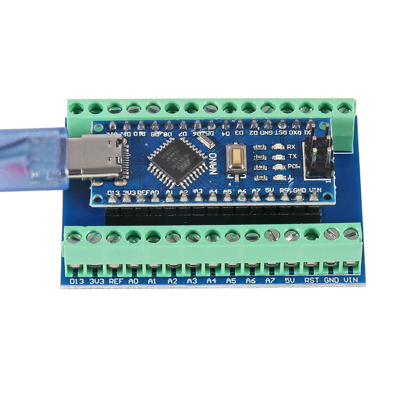 AITRIP 3Sets Type c Nano V3.0 Board ATmega328P, CH340G Chip 5V 16M with Nano V3.0 3.0 Controller Terminal Adapter Expansion Board Nano IO Shield Simple Extension Plate Compatible with Arduino Nano