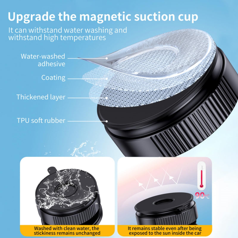 Direct Attach Leather Dashboards 360° Adjustable Suction Car Phone Mount，Vacuum Magnetic Cell Phone Car Holder for iPhone 17 17 Pro 17 Pro Max 16 Pro Max 15 14 13 12 Plus & Android ，Car Phone Mounts