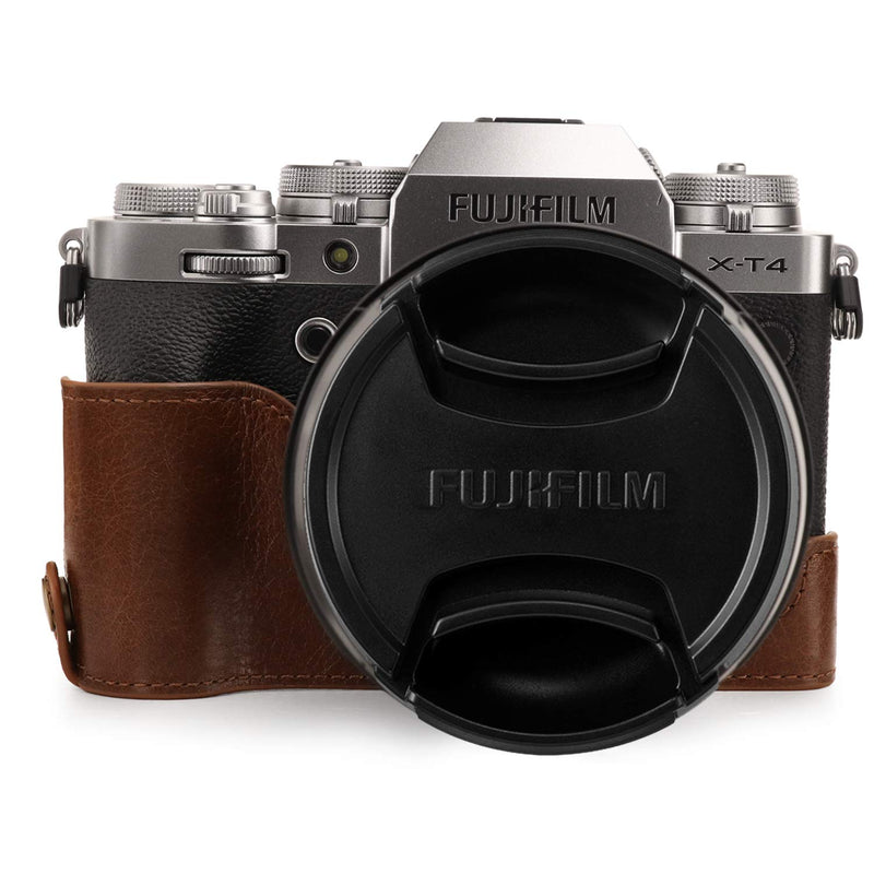 MegaGear MG1924 Ever Ready Genuine Leather Camera Half Case Compatible with Fujifilm X-T4 - Brown