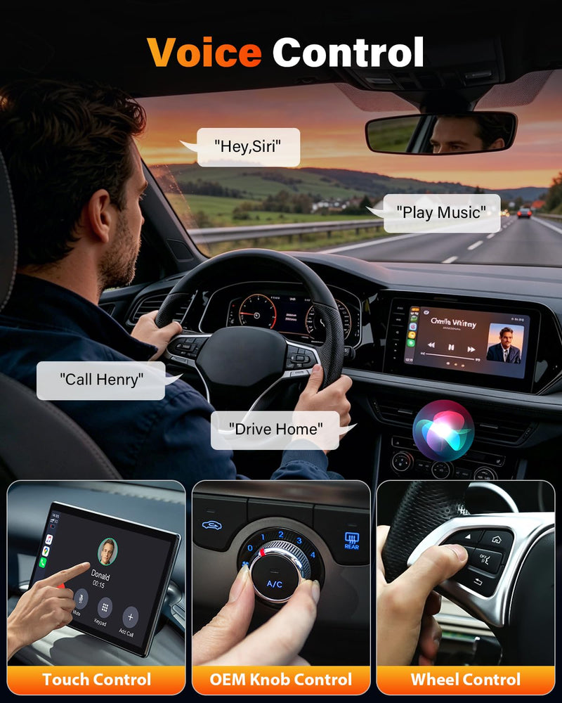 2026 Upgraded Mini Android Auto & Apple CarPlay Wireless Adapter for iPhone, Latest A7 Chip One-Click Switch, 3s Connect, Convert Wired to Wireless, Bluetooth 6.0, 5.8GHz WiFi, (iOS 12+, Android 11+) Black