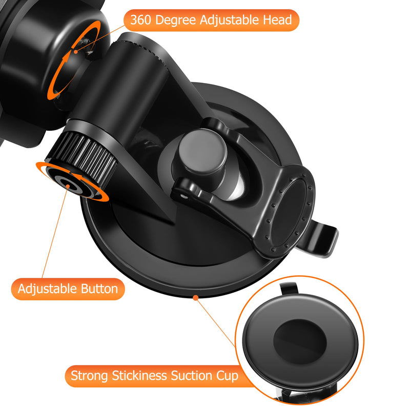 12'' Large Anti Glare Rear View Mirror with Suction Cup, Stick on Universal Frameless Inside Rearview Blue Mirror with Parabolic Wide Angle Mounted on Windshield for Car Marine Auto Boat Truck SUV Van