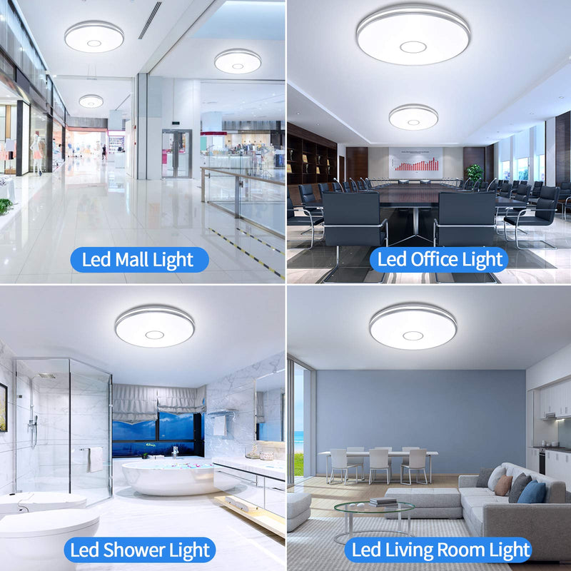 Airand LED Flush Mount Ceiling Light Fixture, 15 Inch LED Ceiling Lights 5000K 3800LM Water-Proof Round Modern Lamp for Bedroom Kitchen Dining Room Hallway Laundry Warehouse Daylight Lighting