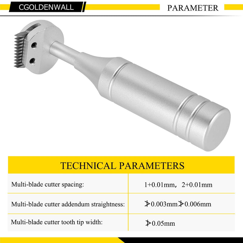 CGOLDENWALL Cross Hatch Adhesion Tester Cross-Cut Tester Kit Multi-Blade Cutter spacing: 1 +0.01mm, 2+0.01mm, 3+0.01mm