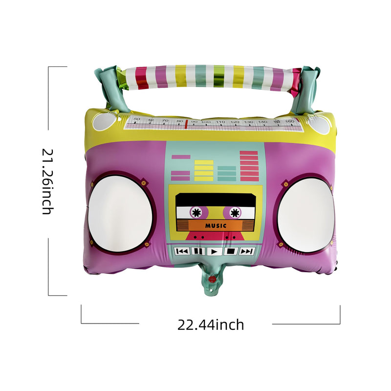 Inflatable Boombox & Phone & Radio Set 3PCS, 80s 90s Retro Party Decorations, Inflatable Mobile Phone & Pink Radio for Hip Hop Disco Rapper B-Boy Costume Accessories
