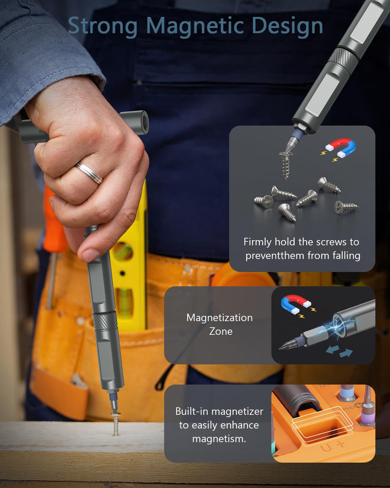 Upgraded 42 in 1 Magnetic Screwdriver Set, Ankilo DIY Ratchet Screwdriver Set, Multi Bit Magnetic Drive with 40 PCS Magnetic Bits, Portable Repair Tool Kit for Valentine's Day Gifts Home, Bike Repairs Orange