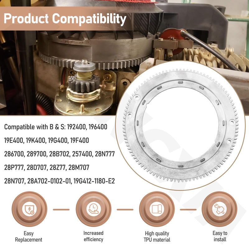 696537 Flywheel Ring Gear Compatible with B&S Toro Cub Cadet Craftman Stens Mower 28P777 28N777 28N707 Replace 392134 399676 150-435 31-056 280104