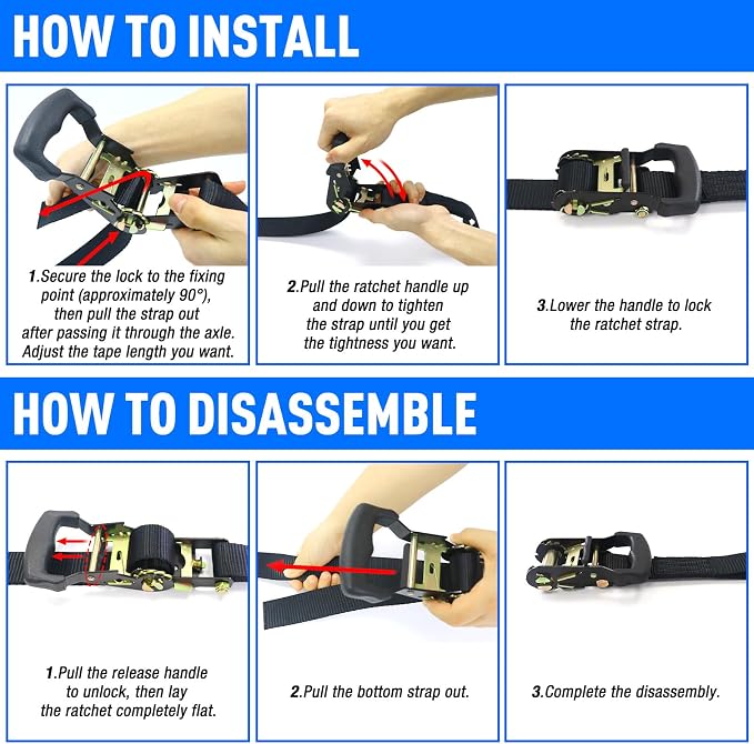  [AUSTRALIA] - Y Strap for Spare Tire - Heavy Duty Spare Tire Strap for UTV, Offroad Accessories & Roof Rack, 3 Way Ratchet Strap Tie Down- 1.6" Wide, Can Secure Up to 40" Tire by Straight Jacket Crew (Black) Black