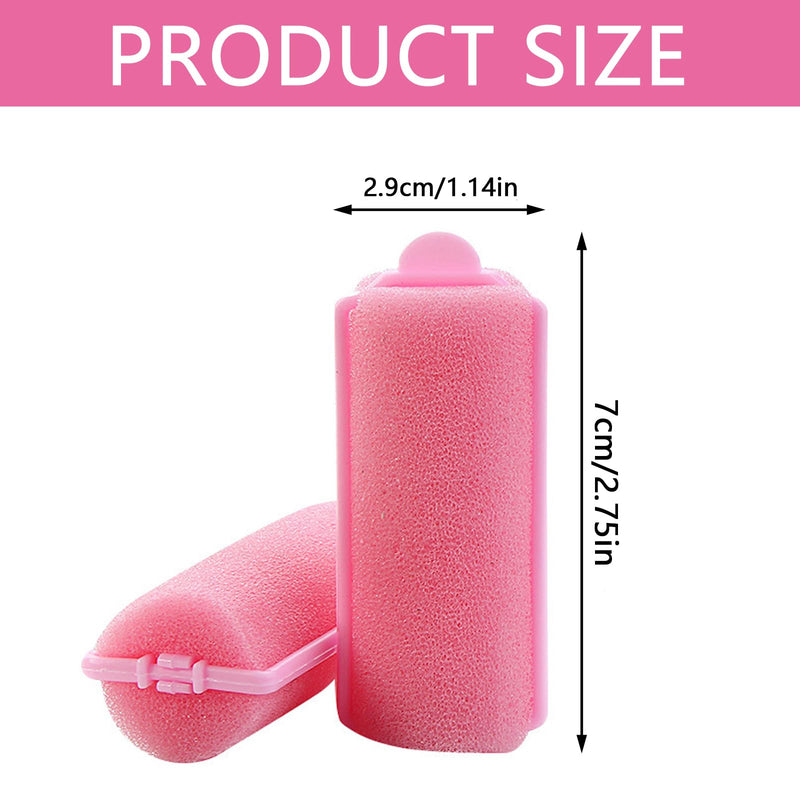 12 Pcs Comfortable Soft Foam Hair Styling Curlers - Flexible Sleeping & No Damage Hair Rollers