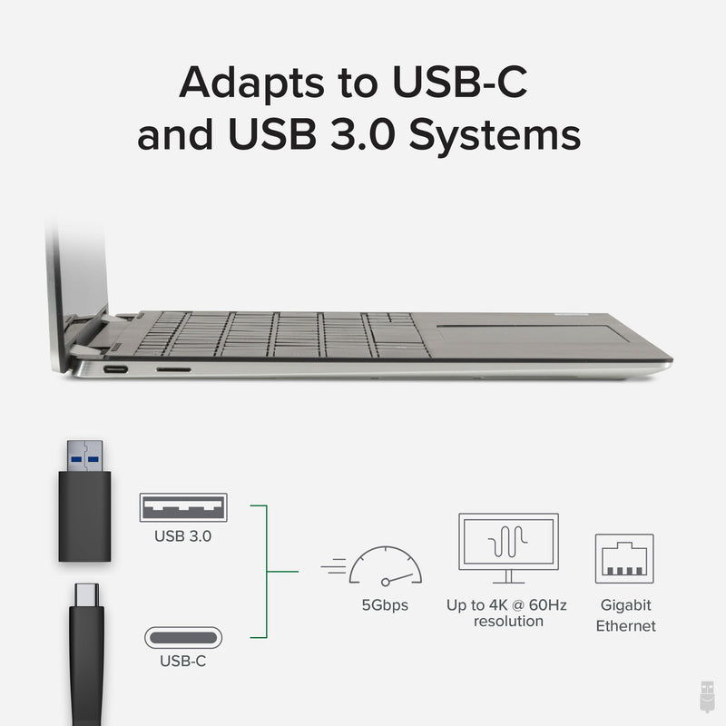 Plugable 4K DisplayPort and HDMI Dual Monitor Adapter for USB 3.0 and USB-C, Compatible with Windows and ChromeOS