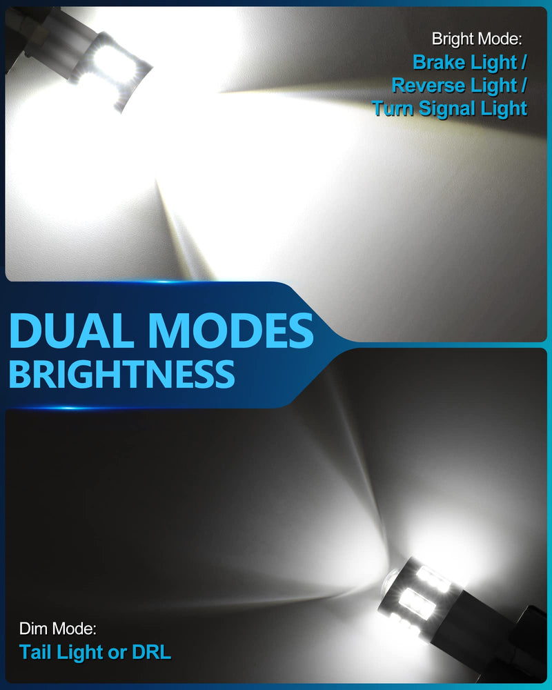 Yorkim 1156 LED Bulb White, 3000 Lumens 300% Super Brighter LED Reverse Lights, BA15S P21W 7506 1003 1141 Led Bulbs for Car Backup Tail Brake Turn Signal Blinker Lights, Pack of 2 White pack of 2