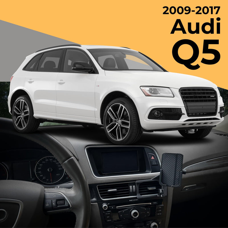 Phone Mount for Audi Q5 (2009-2017) - Precision Fit Dashboard Holder - No-Drill, Damage-Free Installation - High-Temp Automotive Grade - Compatible with iPhone MagSafe & Large Cases