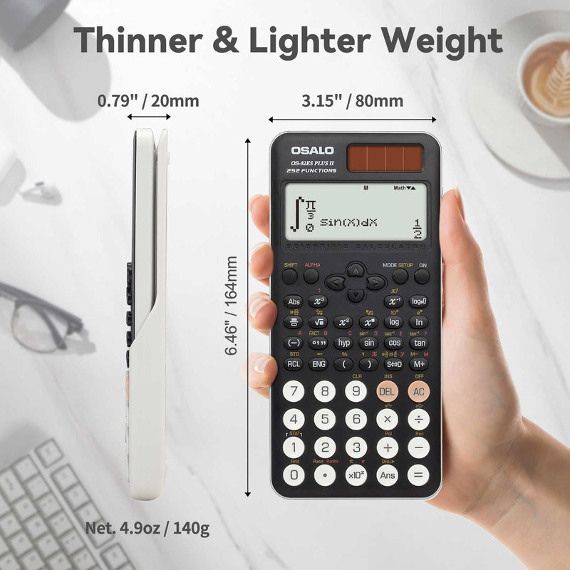 OSALO Scientific Calculator 417 Function 240 Function 2 Line Written Display 10+2 Digits Solar and Battery Calculators for Students Secondary School