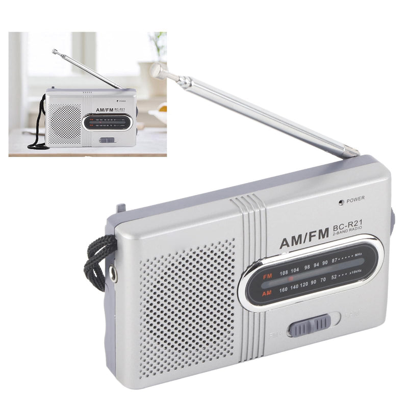 Generic Portable AM FM Mini Radio, Lightweight Pocket Size with Telescopic Antenna and Built in Speaker, for Outdoor Indoor Travel Camping