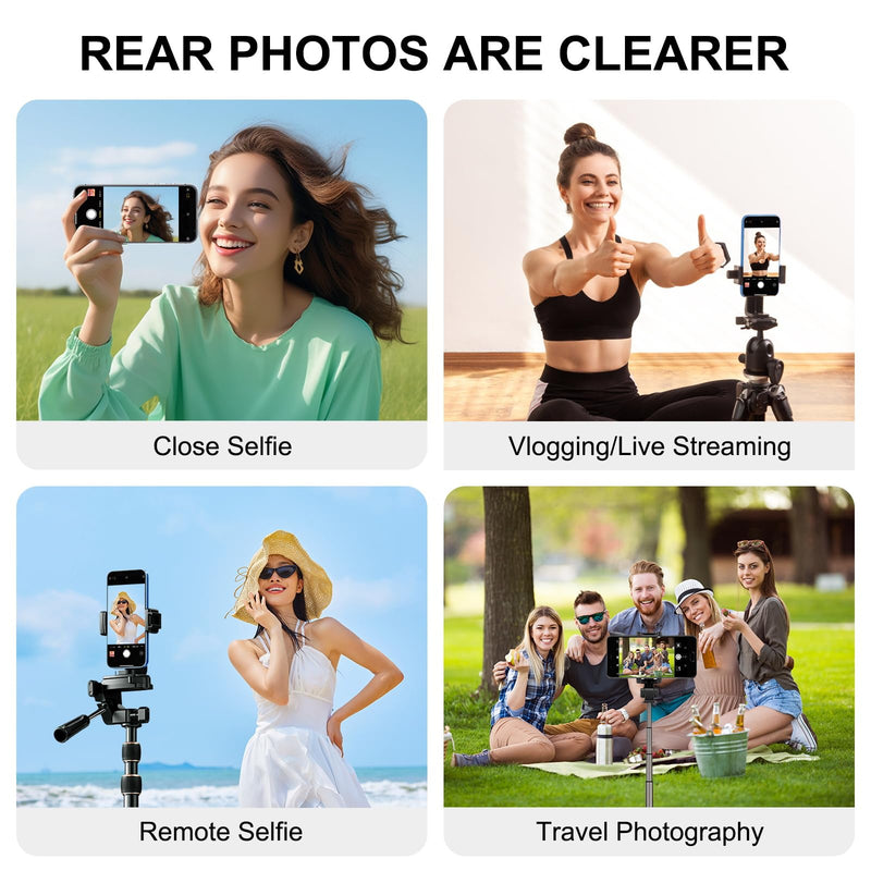 4" Magnetic Phone Vlog Selfie Monitor Screen, 1080P Wireless Recording, Phone Selfie Monitor Screen Back Camera Monitor for Selfie Vlog Live Stream TikTok,Compatible with iPhone, Android