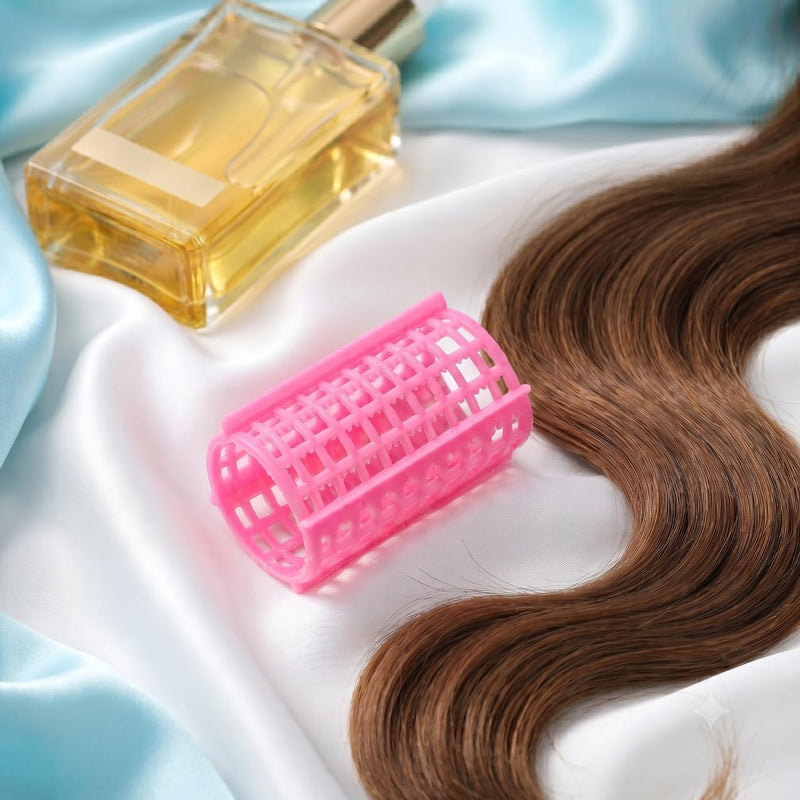 Frcolor Plastic Hair Roller DIY Hair Styling Tools Self Grip Styling Roller for Women,12pcs(Random Color)