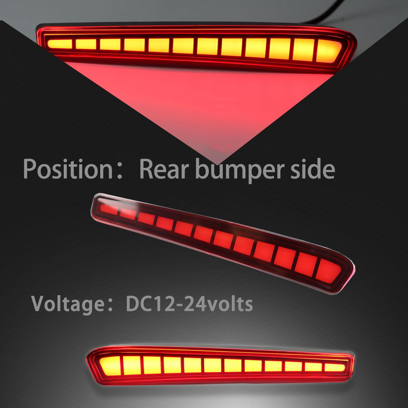 2PC Rear Bumper Reflectors Light,Brake Tail Light Lamps Compatible with Toyota Corolla 2020-2025 LE SE XSE XLE,Amber LED Reflector Turn Signal Lights Kit (RED) RED