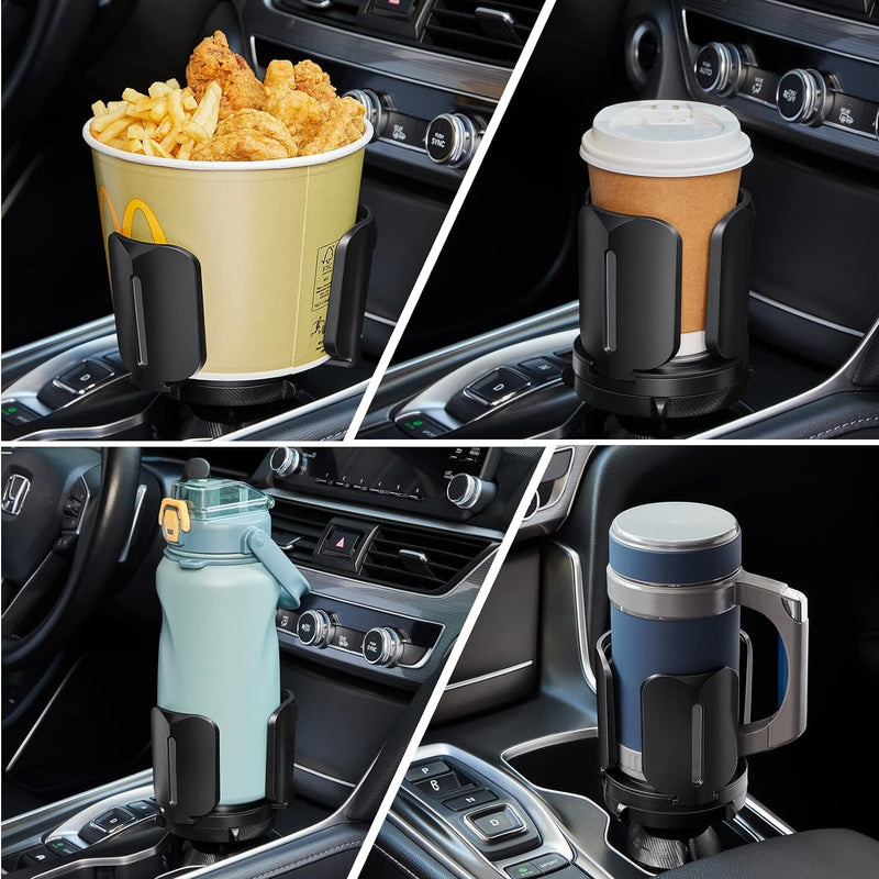 Car Cup Holder Expander Adapter (Adjustable) THIS HILL All Purpose Cup Holder Expander for Car with Rubber Fits Less Than 5.51" Large Bottles & Mugs & Foods & Drinks 1