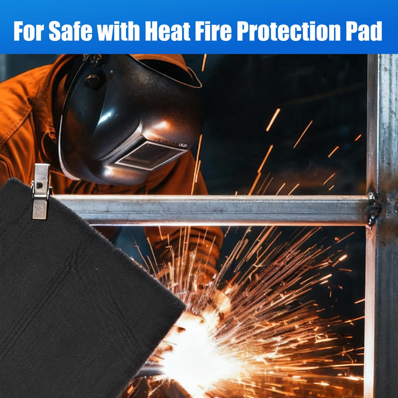 WISSCOOL 2Pack 10MM Thick 20x20 Inch Fireproof Welding Blanket, Double Side Heat Pad Fire Resistant Carbon Felt Cloth Flame Retardant Fabric Protector Pad for Soldering Firepit Smoker 20x20"