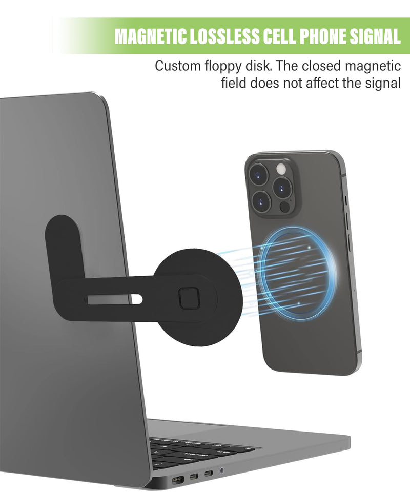 RACOONA Magnetic Car Phone Mount,Phone Holder for Car,Car Accessories Foldable and Adjustable Phone Mount,Cell Magnetic Phone Holder for Car Screen Laptop (Black) Black