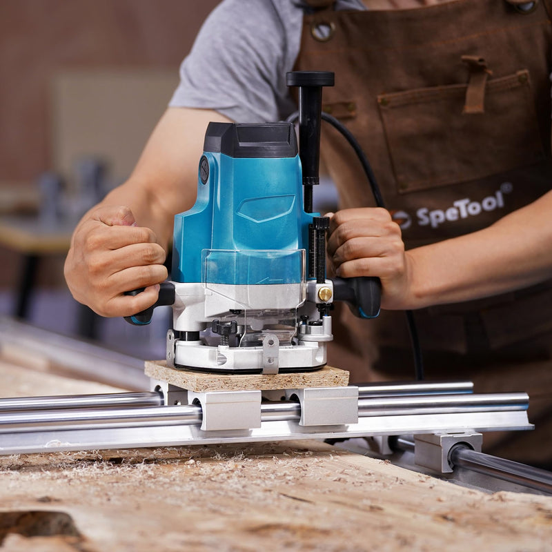 SpeTool CNC Spoilboard Surfacing Router Bit 1/2 Shank 2 Inch Cutting Diameter, Slab Flatting Router Bit Carbide Insert Planing Bit Wood Bottom Cleaning 3 wing carbide insert bit ATS coated