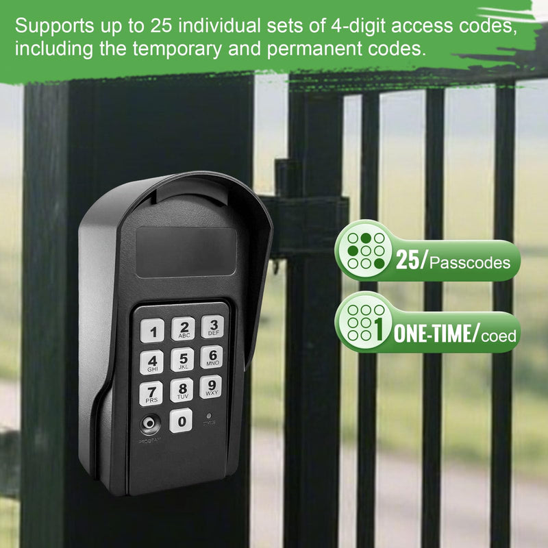 FM137 Wireless Digital Keypad Replacement for Mighty Mule Automatic Gate Opener, Gate Keypad Control Compatible with Mighty Mule MM271, MM272, MM371W, MM372W, MM571W, MM572W (318MHZ) FM137 Keypad