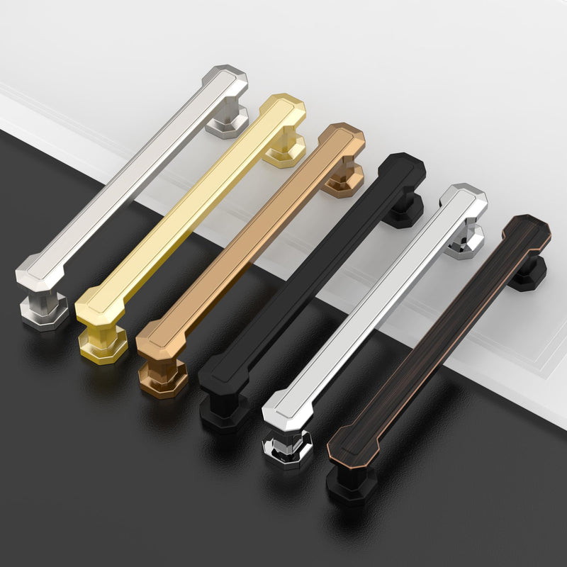 Asidrama 10 Pack 5 Inch(128mm) Polished Chrome Kitchen Cabinet Handles, Cabinet Pulls Kitchen Cabinet Hardware for Cupboard Drawer Pulls 5" Hole Center