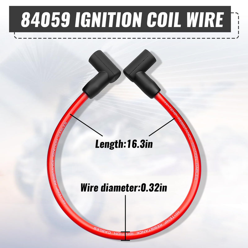 84059 Ignition Coil Wire Fit for Blaster 2 and Blaster 3 Ignition coils in HEI (High Energy Ignition) Systems, Red 18" 8.5mm 90° Boots