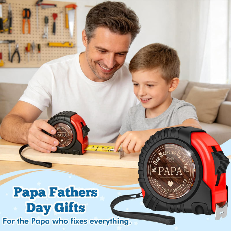 Papa Gifts for Grandpa Fathers Day Birthday Gift Ideas, Best Papa Gifts from Grandkids Granddaughter Grandson, Carpenter Gifts for Grandfather Grandparents Abuelo Grandad, Tape Measure 25 FT Tools