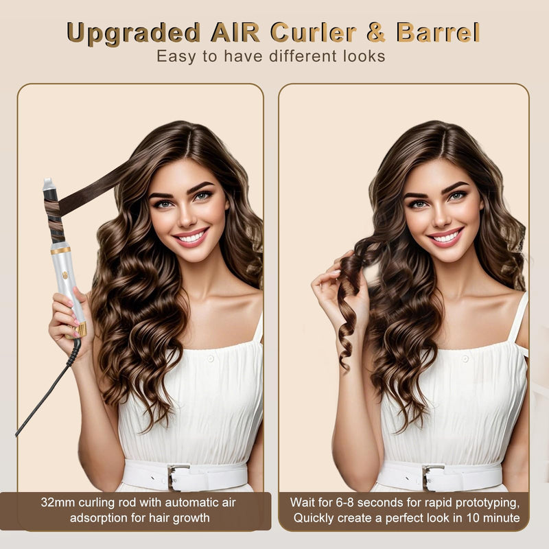  [AUSTRALIA] - Magic Air Styler 5 in 1 Hair Styler, Hot Air Styler Set with Curl, Straighten, Volumise, Smooth and Hairdryer Brushes for Styling, Blow Dryer Brush, Hair Styler for All Hair Type/Length