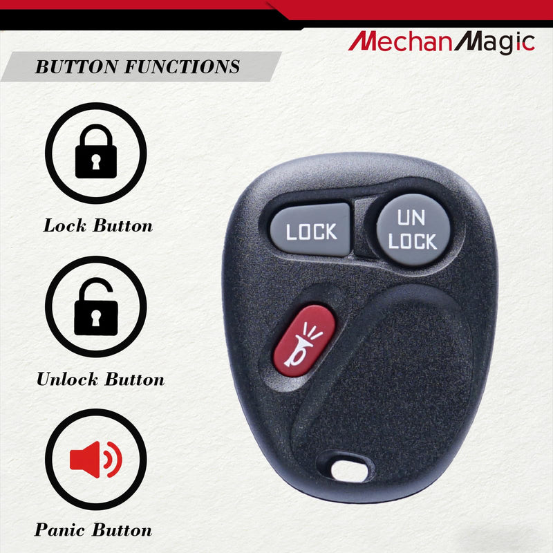 KOBLEAR1XT Key Fob Fits for Chevy Silverado Suburban Tahoe Avalanche SSR S10 GMC Sierra Yukon 2001 2002 2003 Keyless Entry Remote Control Replacement 15042968 3 Button (Set of 2)