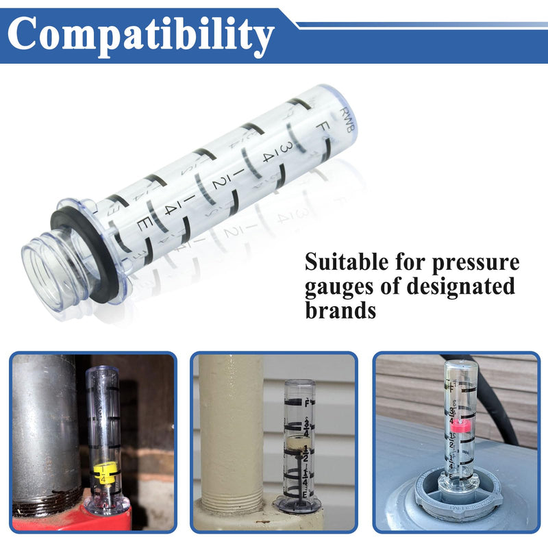 2Pcs 6495 Oil Tank Gauge Scale Vial for 3/4" Gauges, Fuel Oil Equipment Parts, with Gasket