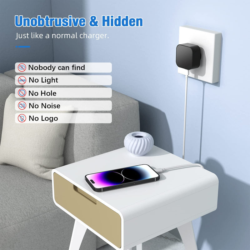 LIZVIE USB Charger Hidden Camera, 1080P WiFi Spy Cam with Motion Detection, App Remote View, Night Vision, Ideal for Home, Office, Indoor or Outdoor Security