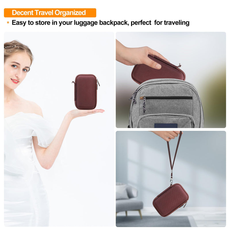 Elonbo Camera Case for Panasonic LUMIX ZS/ TZ99 Point and Shoot Camera, Panasonic LUMIX ZS/ TZ99 Digital Camera Hard Carrying Case + Soft Silicone Cover with Removable Lens Cover, Coffee color