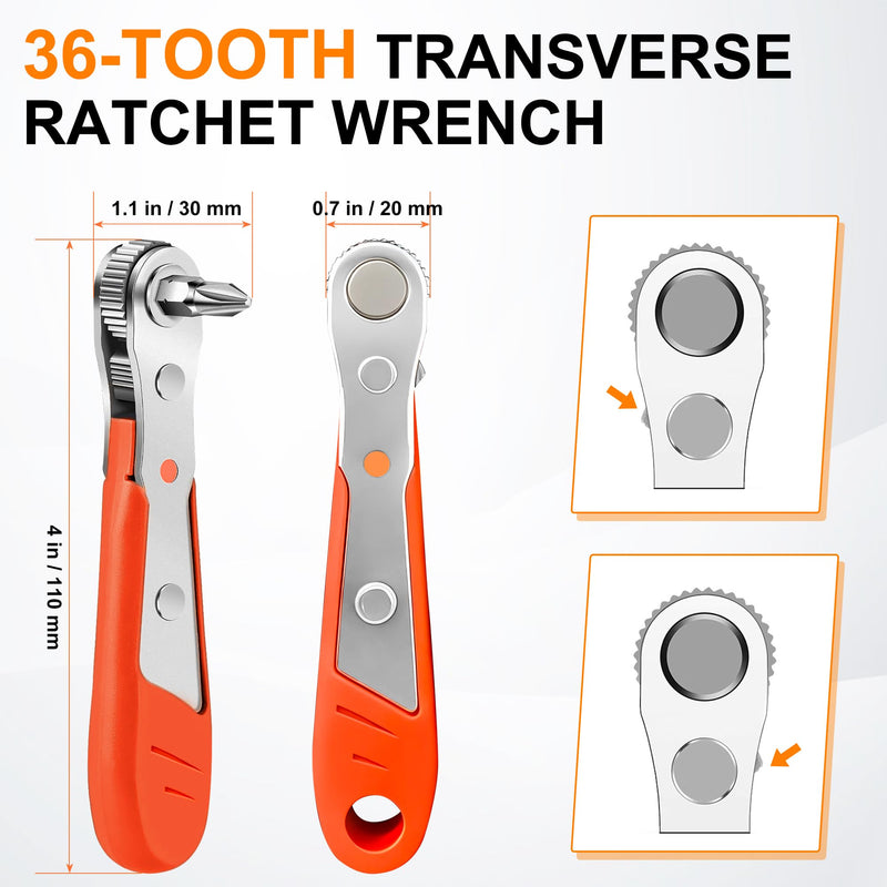42 in 1 Ratcheting Screwdriver Set with Rotating Handle, Ratchet Wrench Tool Kit for Bike Repair, Electronics, Household DIY - Portable Storage Case 42pcs Ratchet Screwdriver Set