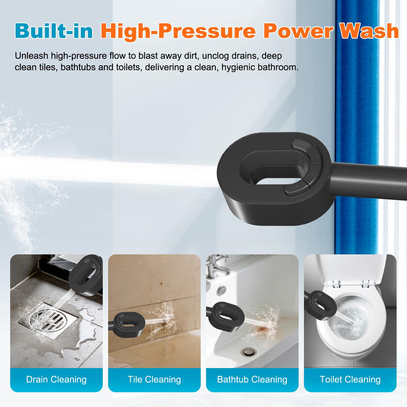 Hibbent Filtered Showerhead with handheld, High Pressure 5 Sprays Handheld Shower Head with Brass Holder & 71" Metal Hose, Water Softener for Hard Water-Remove Chlorine, Reduces Dry Itchy Skin, Black Showerhead with 1 Filter Matte Black